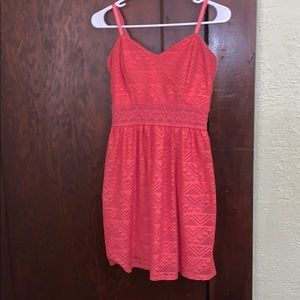 Pink lacy zip up dress